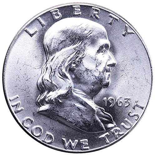 1963 Beautiful Brilliant Uncirculated Franklin Half 90% Silver...