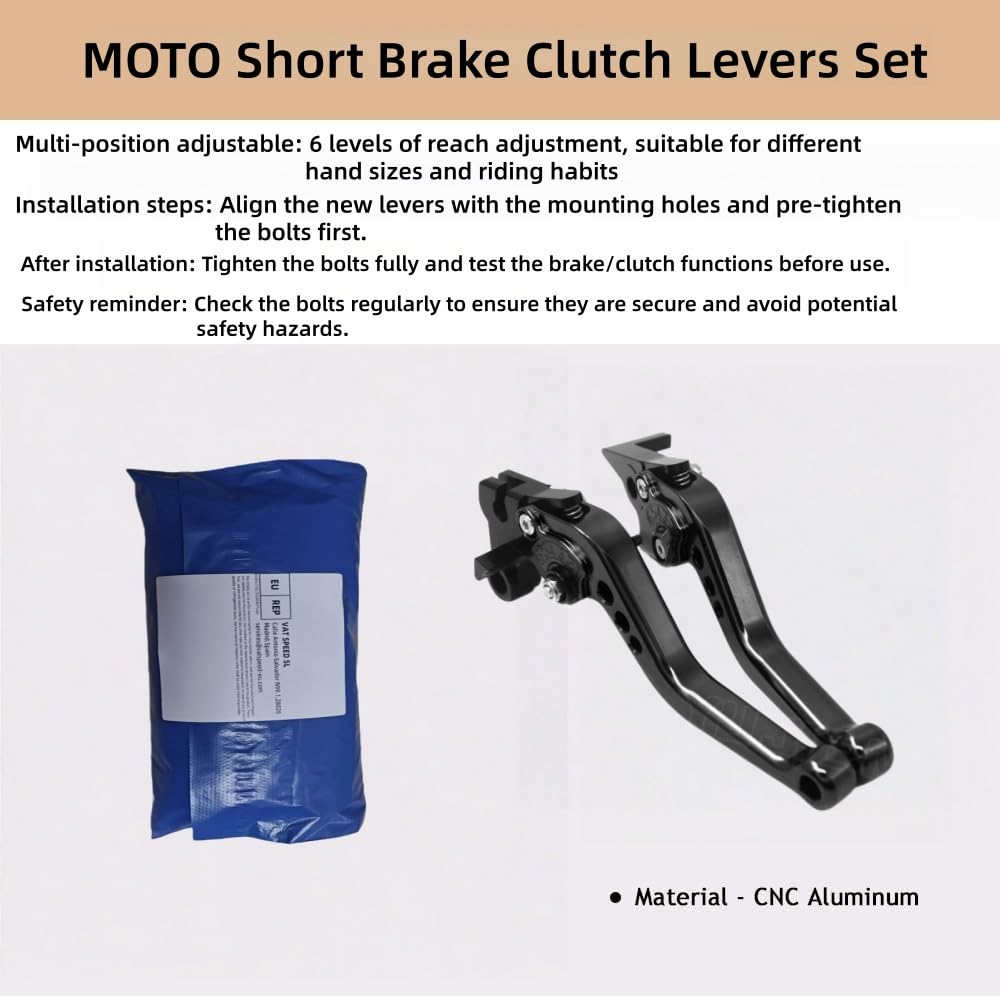 Moto Leve freno per MT-07 MT07 MT 07 2014-2024 2020 FZ-07 Moto di alluminio di CNC regolabile brevi leve frizione Nero