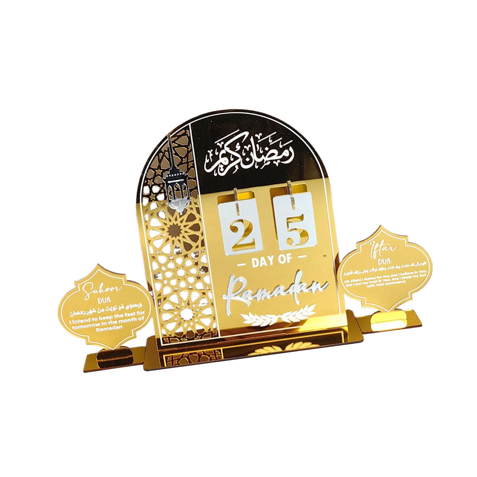 Tsophreniq Delicate Acrylic Eid Decors Middle Eastern Styles Countdown Display Ornament Acrylic Decorations for Festival Settings Event Countdown Accessory