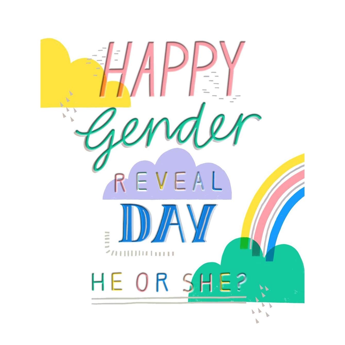 Biglietto Colorato Per Gender Reveal: Old English Co. Con Messaggio Happy Gender Reveal Day - 3