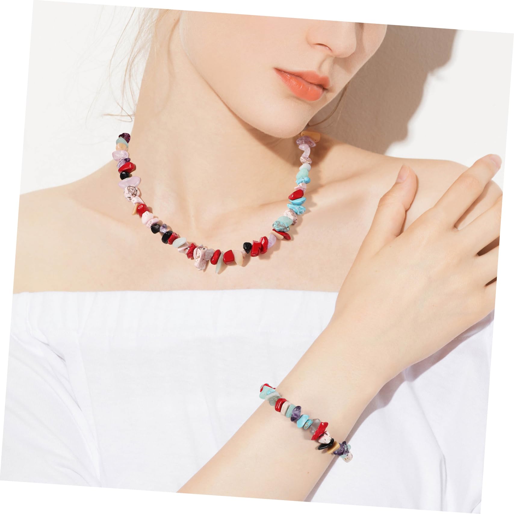 Housoutil Pietre Naturali Perline Distanziatrici Irregolari Perline Fai da Te per Gioielli Accessori per Creazione di Gioielli per Bigiotteria Fai da Te