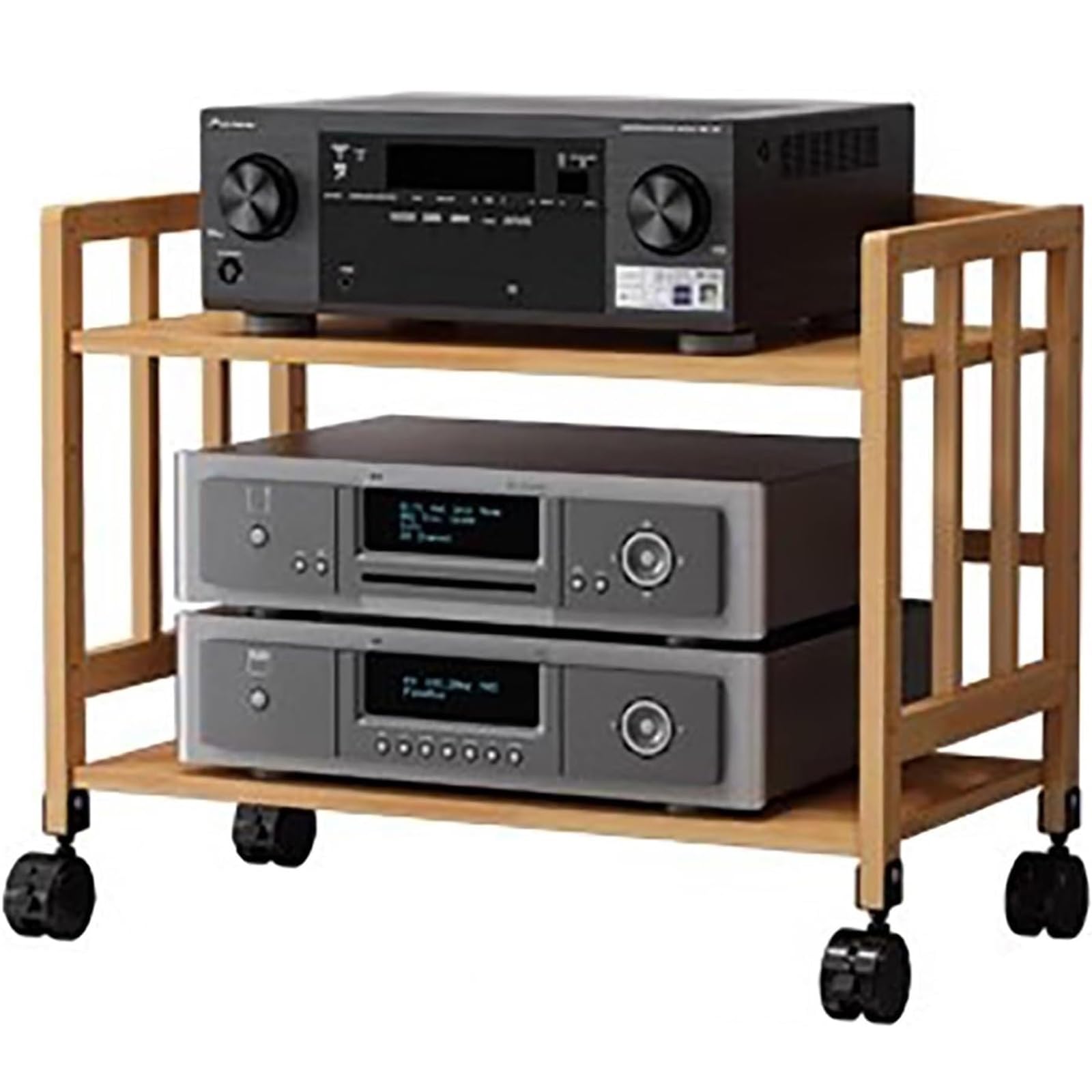 Support réglable à 4 niveaux pour matériel audio et vidéo - Meuble stéréo - Rangement de disques - Parfait pour home cinéma et systèmes de divertissement - 60 x 38 x 53 cm