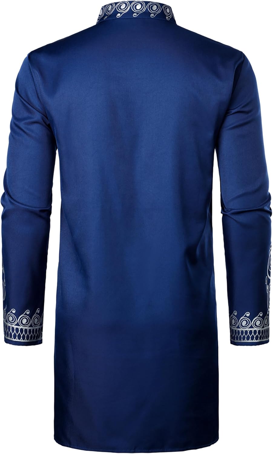 ZEROYAA Men's Africa Suit Long Sleeve Bronzing Print Shirt and Pants Outfit Traditional 2 Piece Set