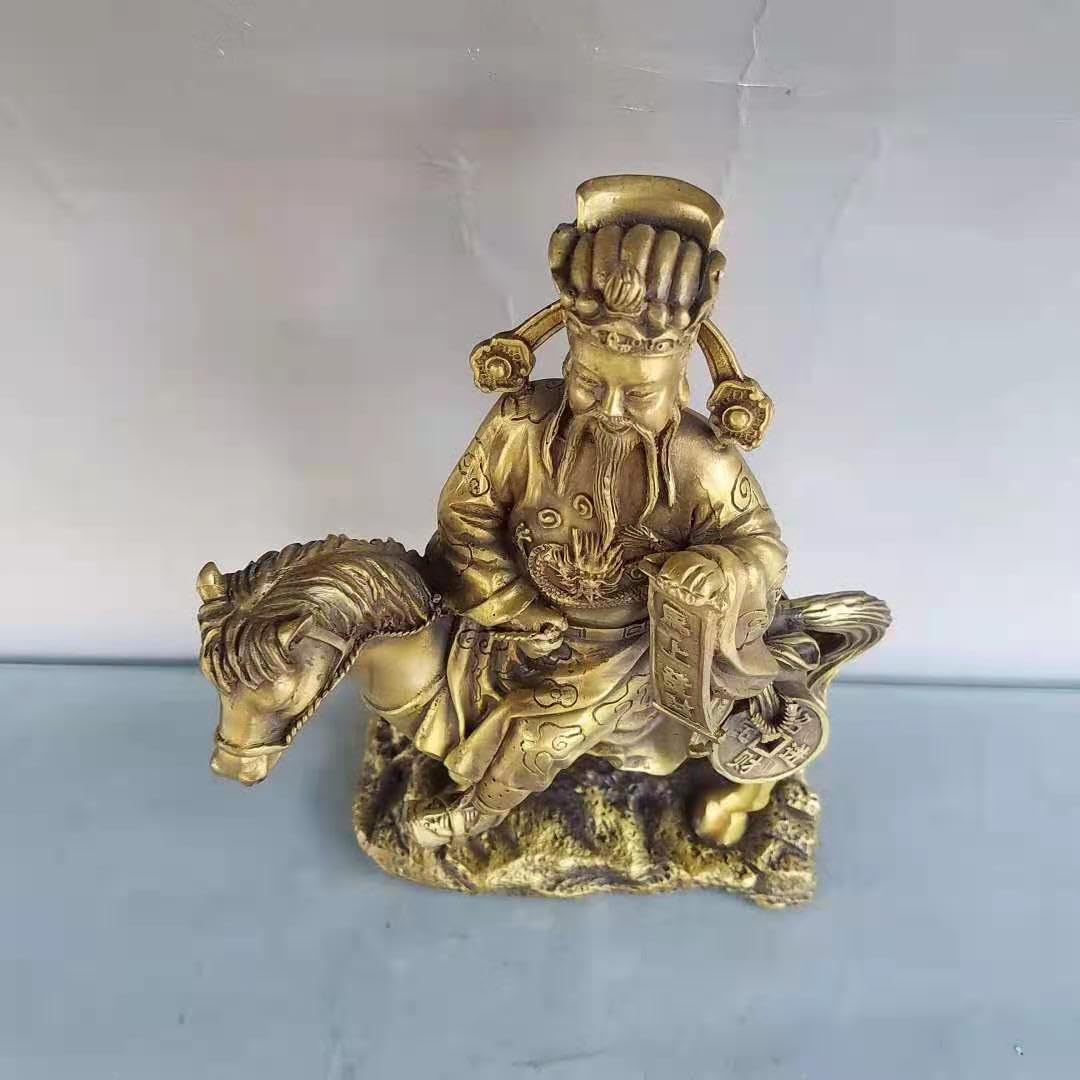 Posąg Buddy do wnętrz Biuro Dekoracja Biura Brązowy Bóg Bogactwa Rzeźba Buddy Dekoracja Dom Salon Sklep Feng Shui Dekoracja Medytująca Statua Buddy Rzeźba