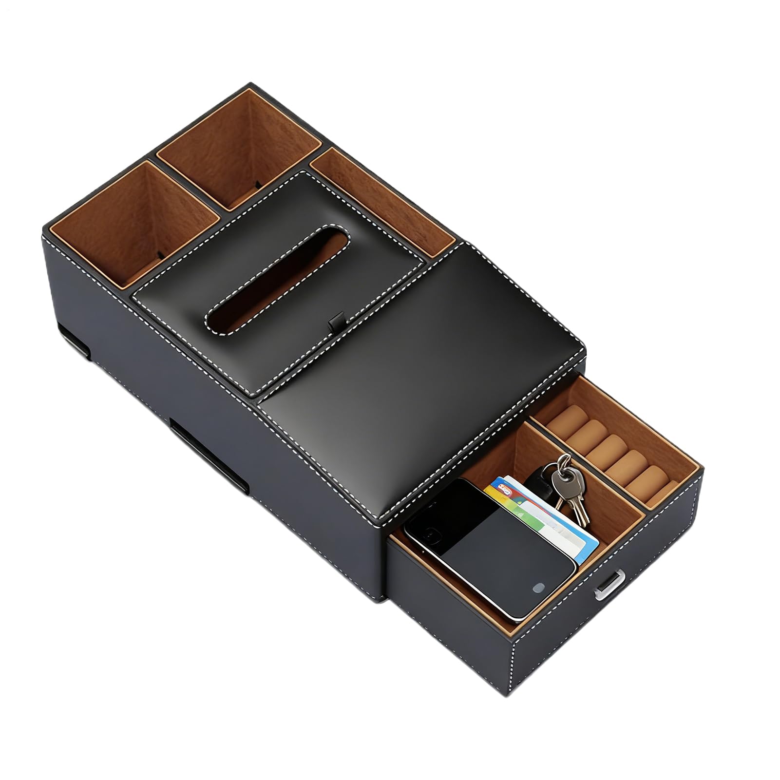 Portabicchieri Per Il Bracciolo 'Automobile Copertura Ergonomica per | Organizzatore per Console Automobile con Portabevande per Accessori per Interni Auto, Telefono e