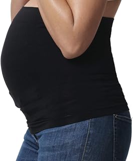 The Peanutshell Bando Belly Band for Pregnancy, Maternity Pants and Jeans Extender for all Trimesters and including Post Pregnancy (Medium/Large, Black)