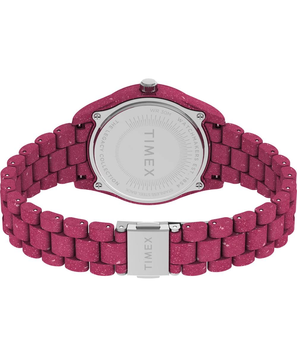 Timex Trend zegarek damski 37 mm – różowa ekologiczna bransoletka, różowa tarcza, koperta w kolorze różowym, TW2V77200