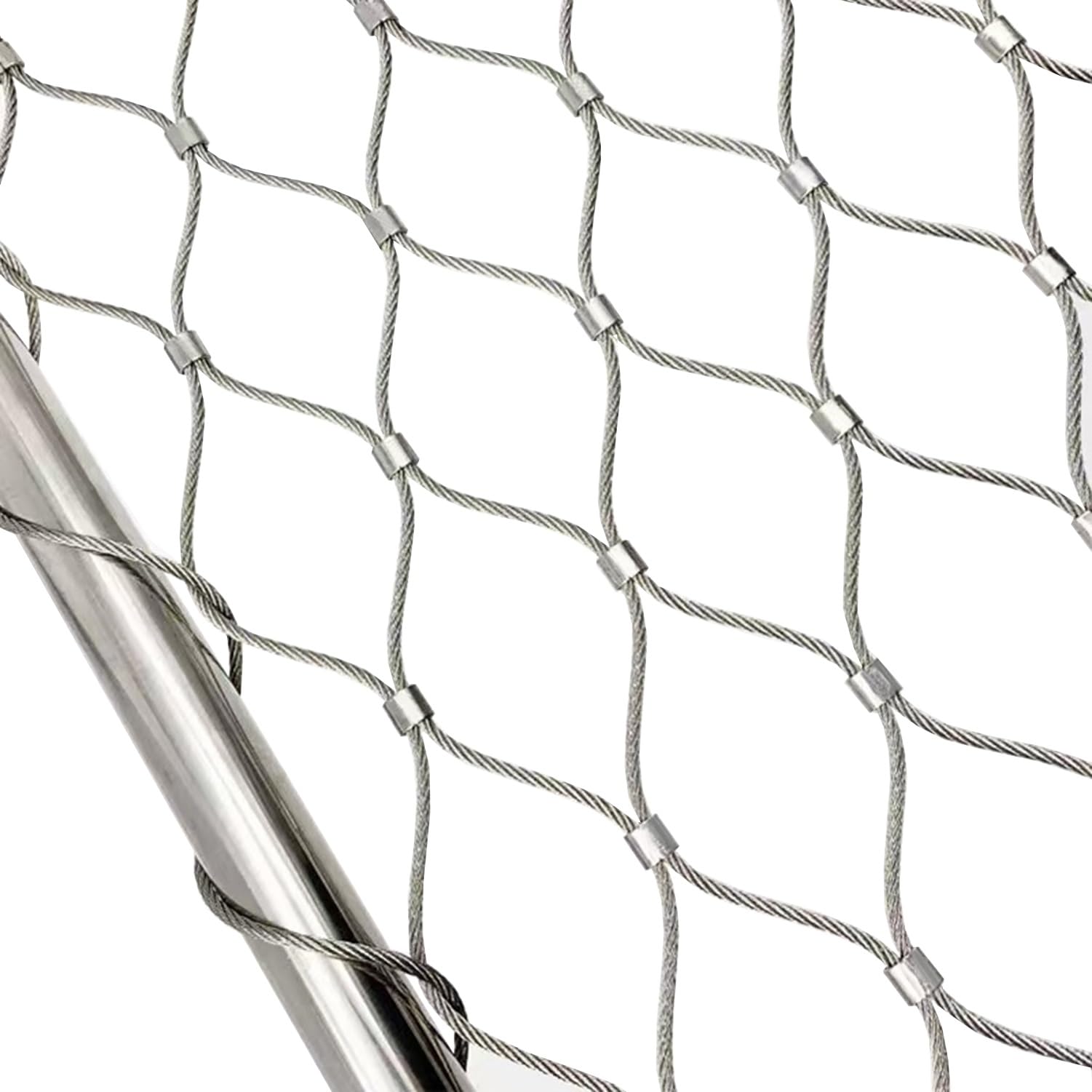 Red de Seguridad de Acero Inoxidable de Alta Resistencia con Cable - Malla de Cable Flexible Tipo X anticaída para soluciones duraderas en barandillas y cercas - Sistema de Seguridad Seguro