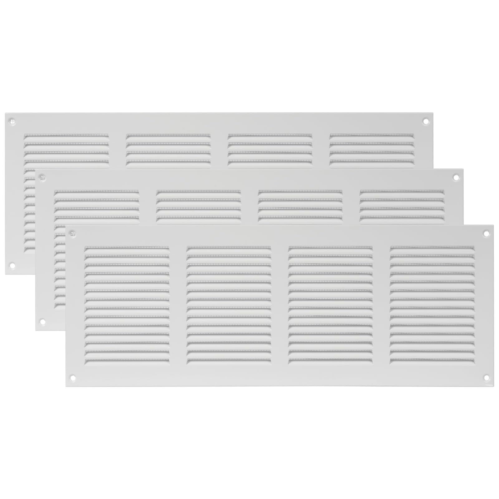 Photo 1 of Vent Systems 16" x 6" Inch (Overall Dimensions) Pack of 3 - White - Air Vent Cover Metal Air Return Grill with Built in Pest Guard Screen HVAC Vent Duct Cover for Home Improvement