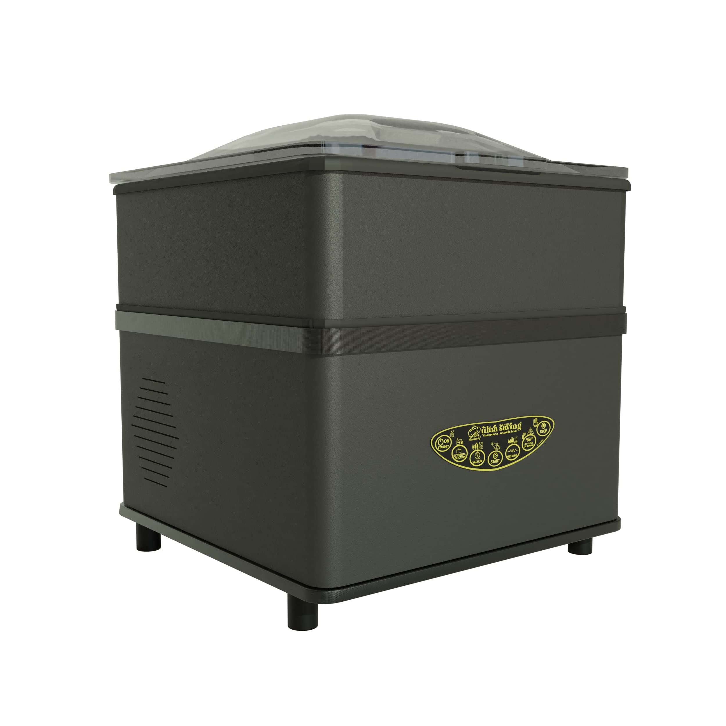 MACCHINA SOTTOVUOTO A CAMPANA CONFEZIONATRICE SIGILLATRICE CON VASCA INTERCAMBIABILE MORETHANCHEF ULTRASAVING 30 PERFETTA PER LIQUIDI E VASETTI DESIGN SALVASPAZIO NERA
