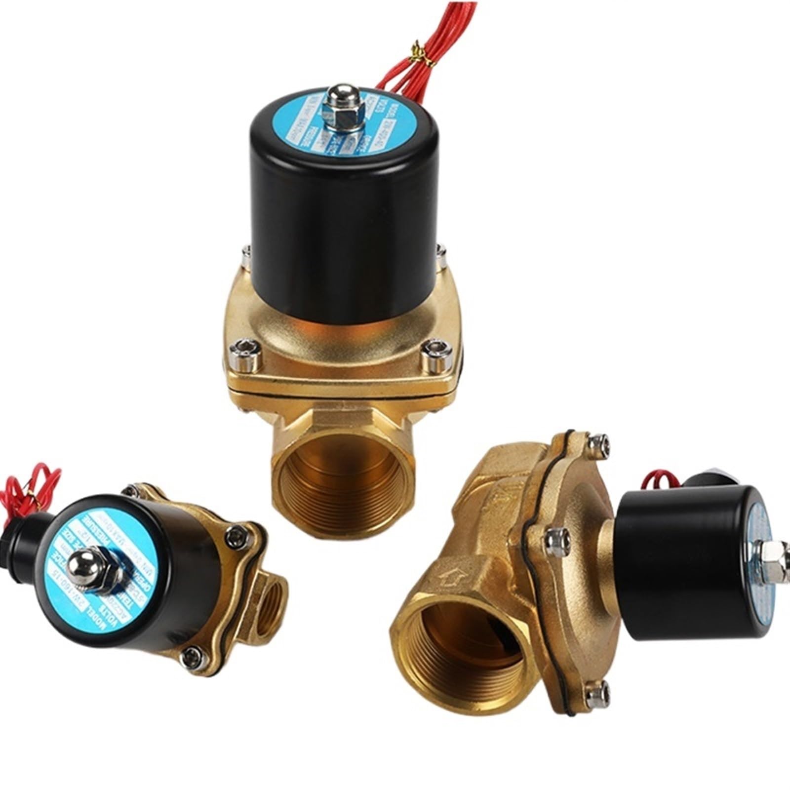 Elektryczny zawór pneumatyczny 1/4", 3/8", 1/2", 3/4", 1" BSP DN8/10/15/20/25/50 Normalnie zamknięty, do wody, oleju i powietrza, 12 V, 24 V 220 V (miedź Body-ac220v, DN15)