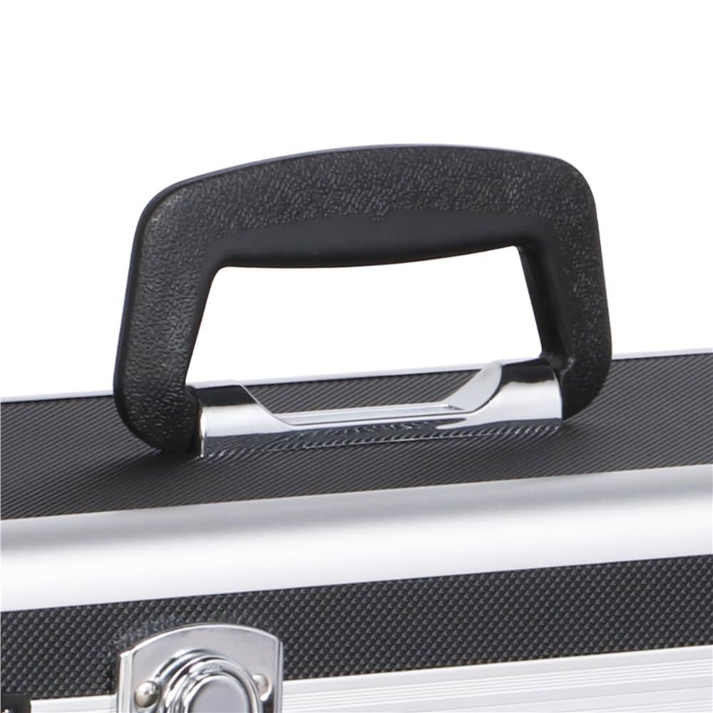 Yaheetech Estuche de Almacenamiento para Discos Maletín para Colección de DJ Maleta Organizador para 50 Álbumes 35 x 20 x 36 cm Negro