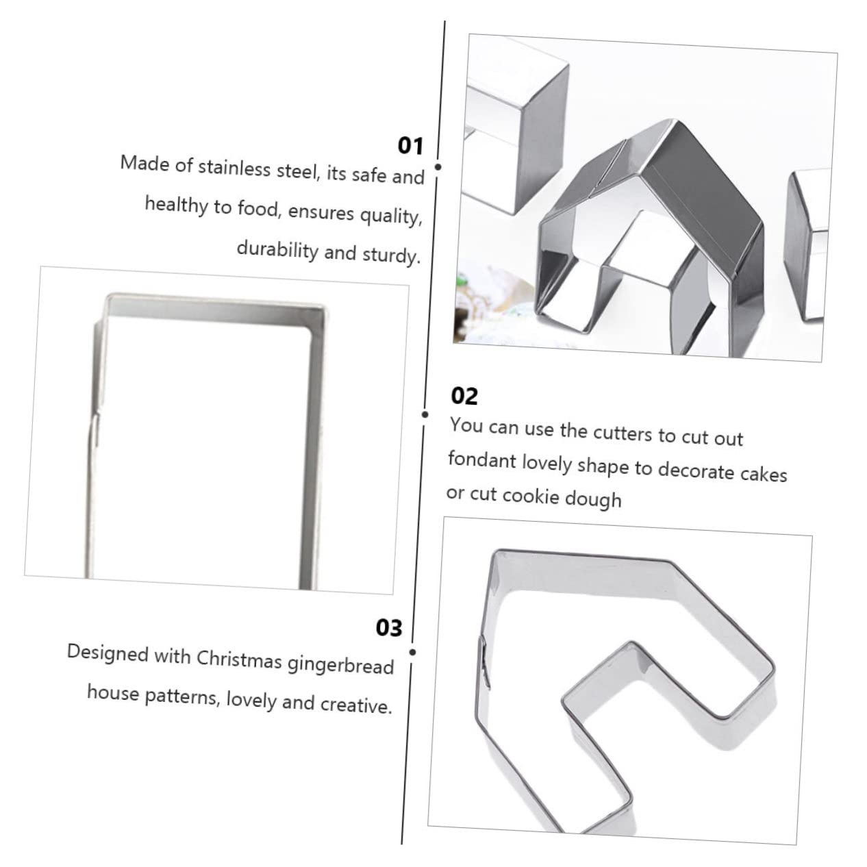 Hohopeti Lot de 15 Sets de Sets de Emporte-pièces Maison Pain D'épice en Acier Inoxydable pour Noël Créatifs pour Découpe Sandwichs et Décoration de Gâteaux Fêtes de Noël