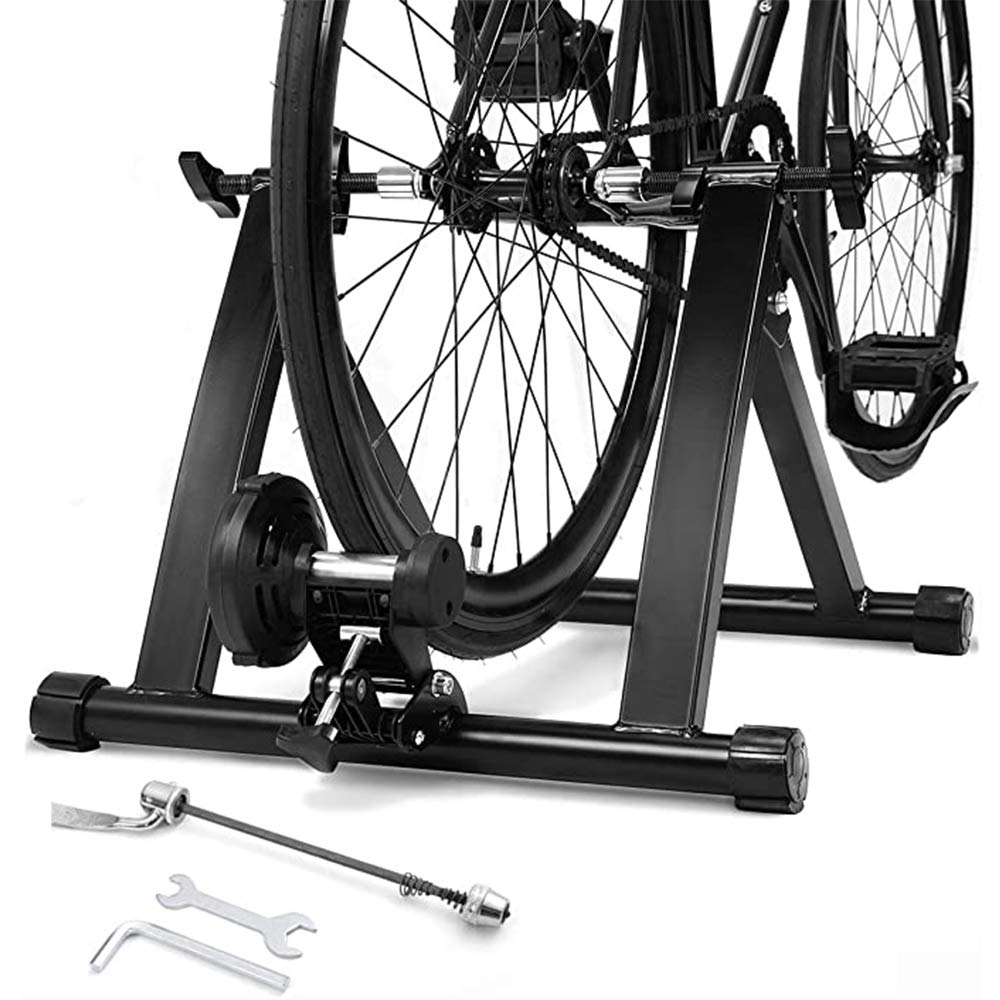 Indoor-Fahrradtrainer, Klappbarer Fahrradtrainer aus Stahl, Fahrrad-Heimtrainer for den Innenbereich, Rollentrainer for Fahrräder, Mountainbike