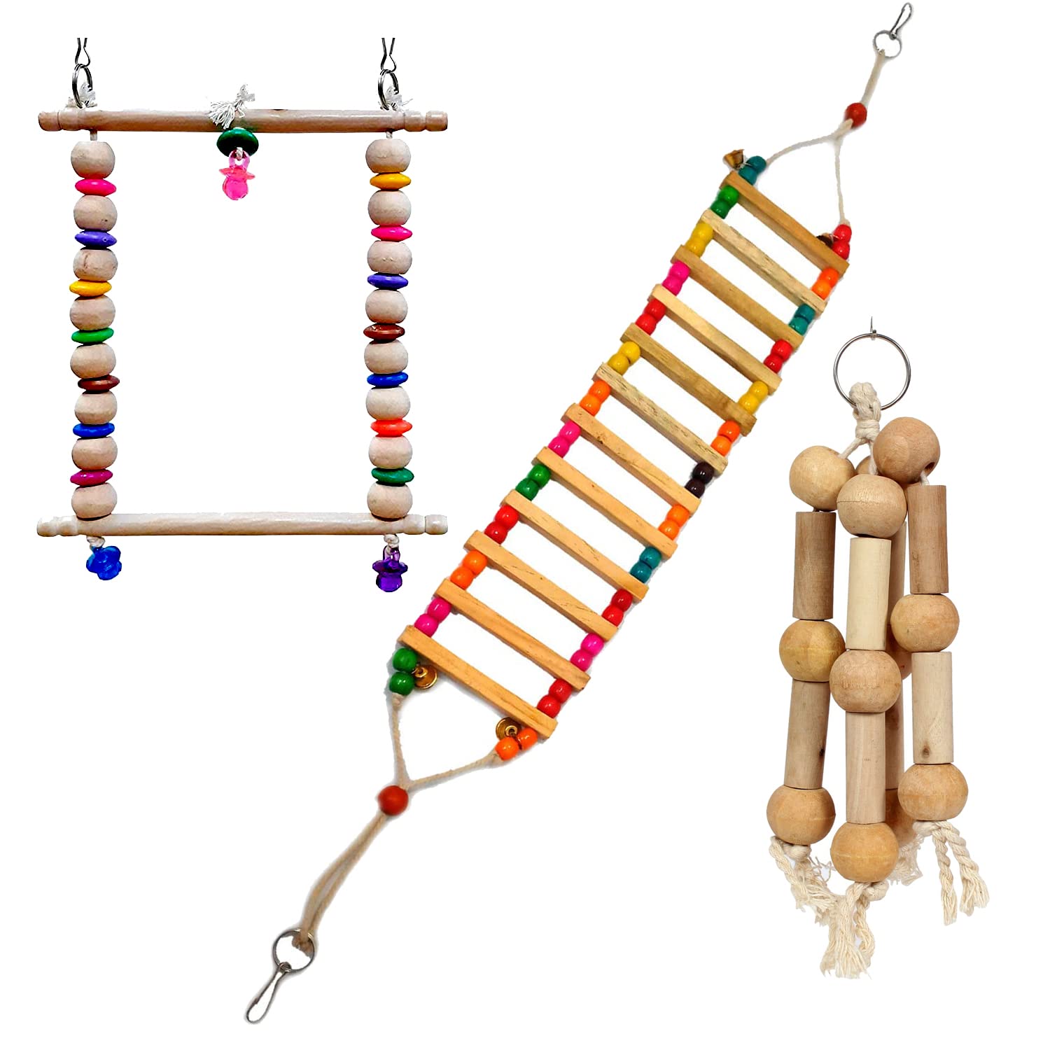 Jainsons Pet Products Large Bird Parrot Toys, 3 PCS Natural Wood Block Bird Chewing Toys with Ladder Swing Stand for African Grey Cockatoos Medium Birds (B0B5H4Y8PB) Amazon Price History, Amazon Price Tracker