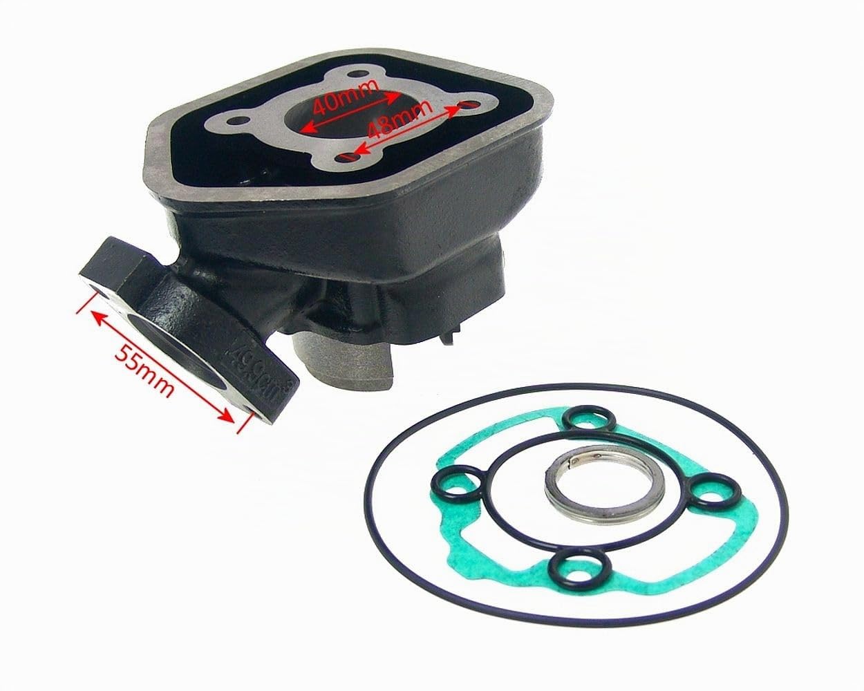 2EXTREME Kit cylindre 50 compatible avec Peugeot Speedfight 1 et 2 à eau | Culasse, fonte grise, piston, joints; moteur deux temps, alésage 40 millimètres, axe 12, compatible avec Peugeot X-Fight 50