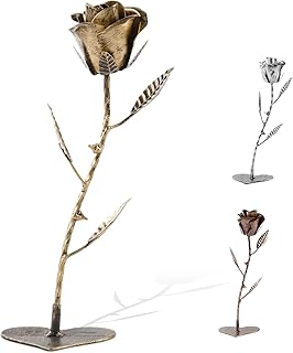 Bronze 8 Year for Her, Metal Rose Bronze Gift for Wife 8th Anniversary, Handcrafted