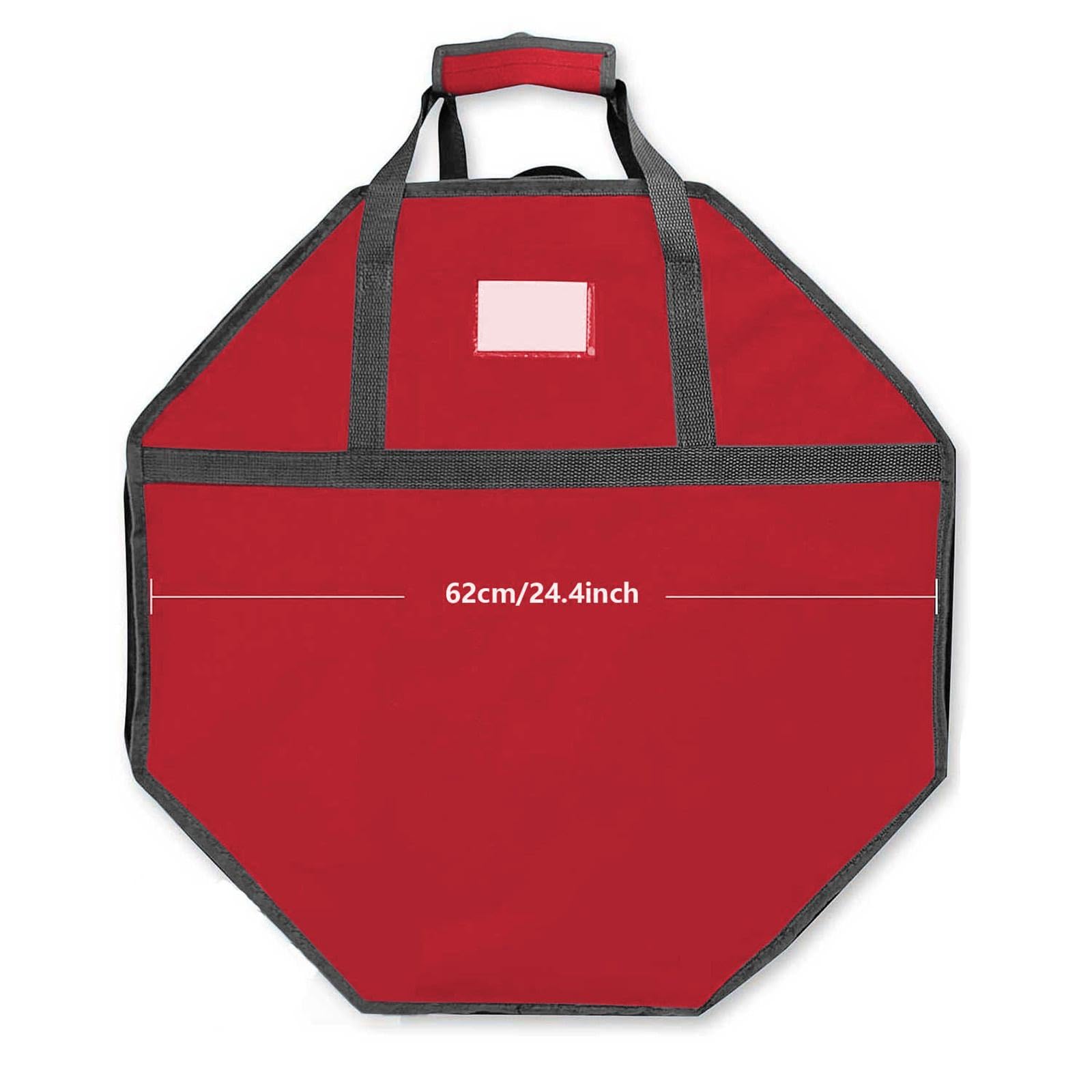 Christmas Wreath Storage Bag Large Zipper Decorative Sturdy Carry Handle 24"