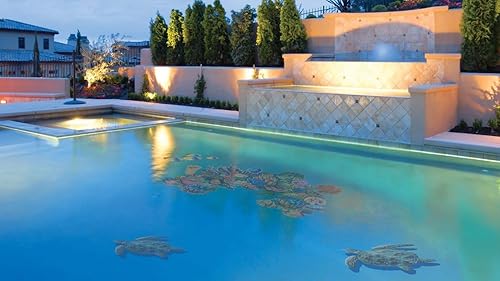 Miniatura 2 de Mosaico de tortuga de mar de porcelana para piscina