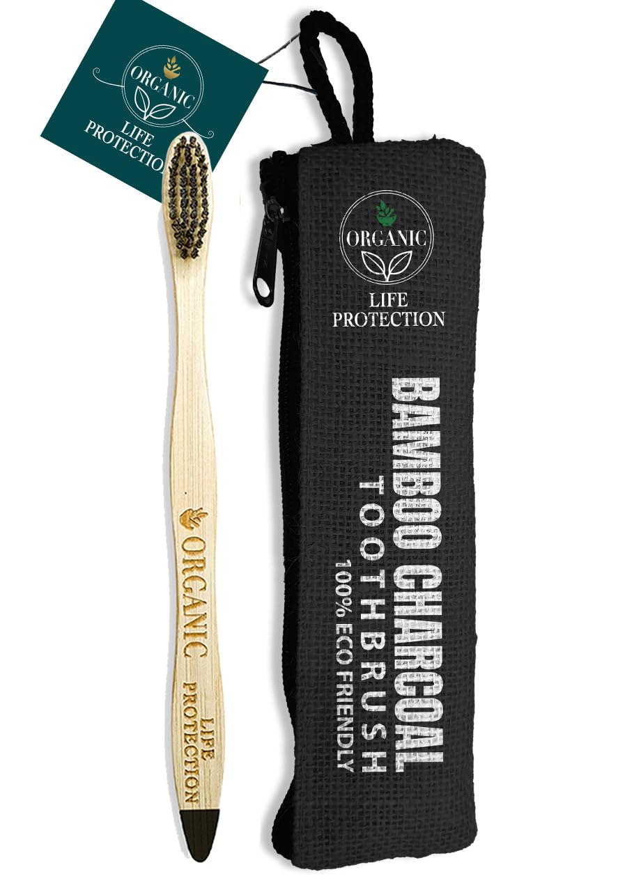 Life Protection Organic Bamboo Manual Toothbrush For Adults With Wave Hard Bristles (1 Toothbrush),Beige (B0C7QS5DKR) Amazon Price History, Amazon Price Tracker