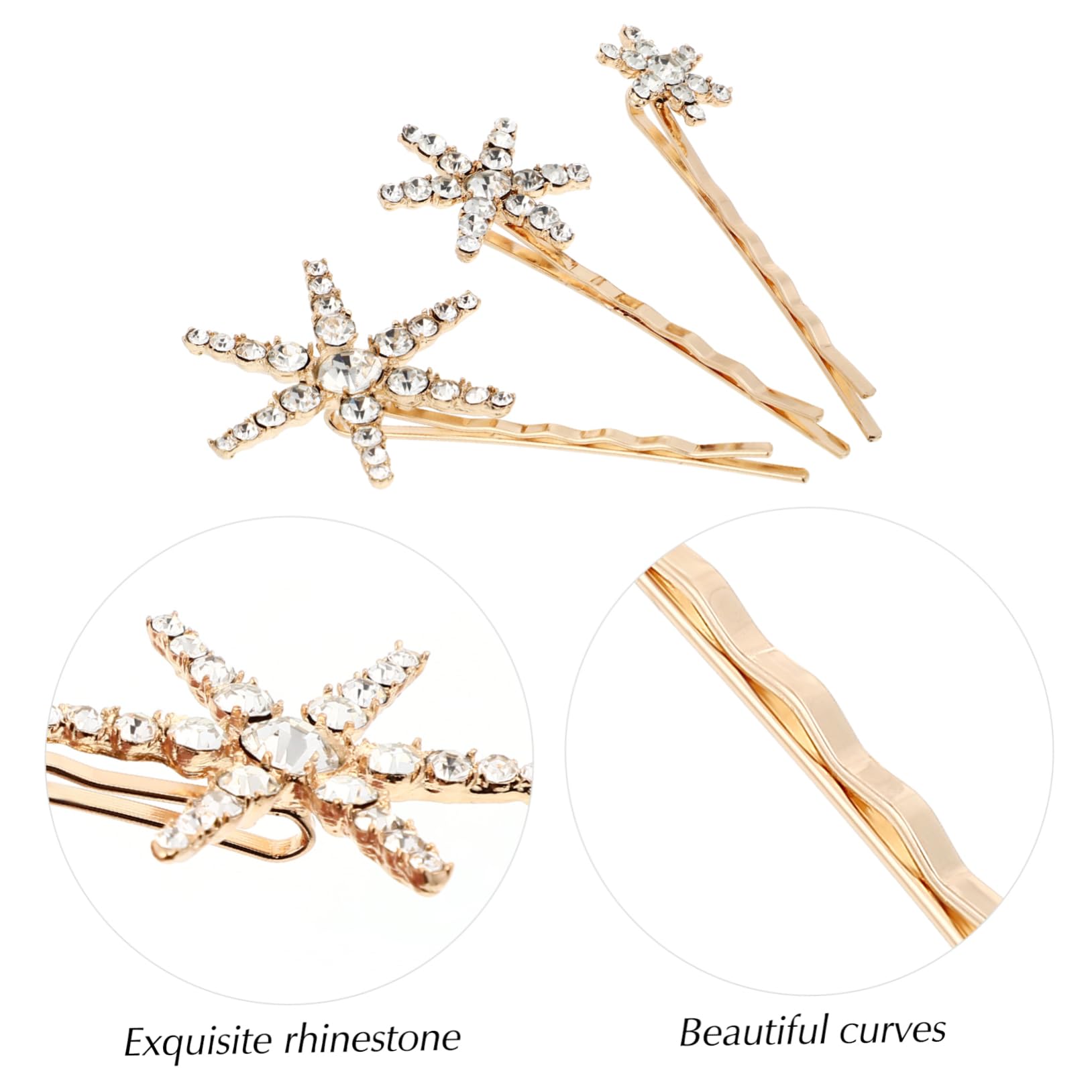 FRCOLOR 5 Set Di Fermagli Per in Lega Per Donne Fermagli Laterali Con Strass Decorazioni Per Da Festa Stelle 5 Pezzi*5