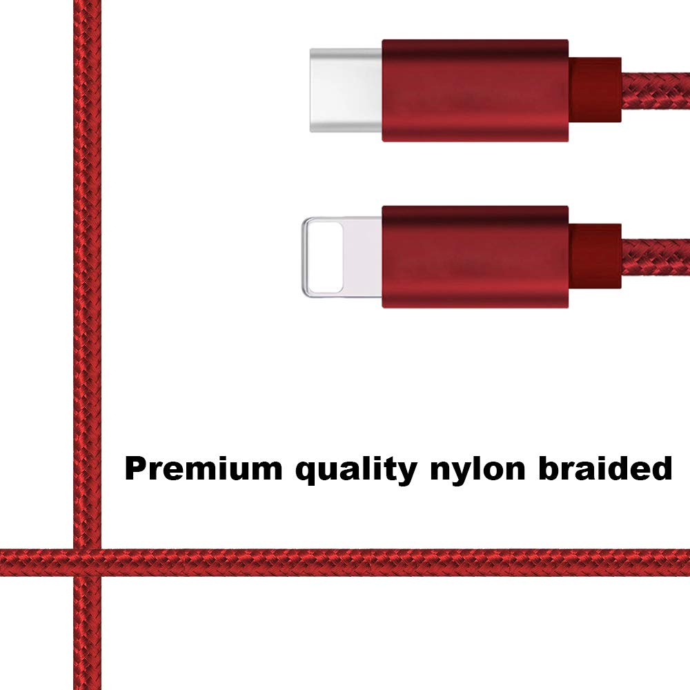 RoFI USB-C to Phone 11 Charger Cable [2 Pack 2 Feet] Power Delivery Fast Charging Nylon Braided Charger Compatible for Phone 12/11 Pro Max XR Xs Max X 8 Plus 8 (2 Feet, 2 Pack Black)