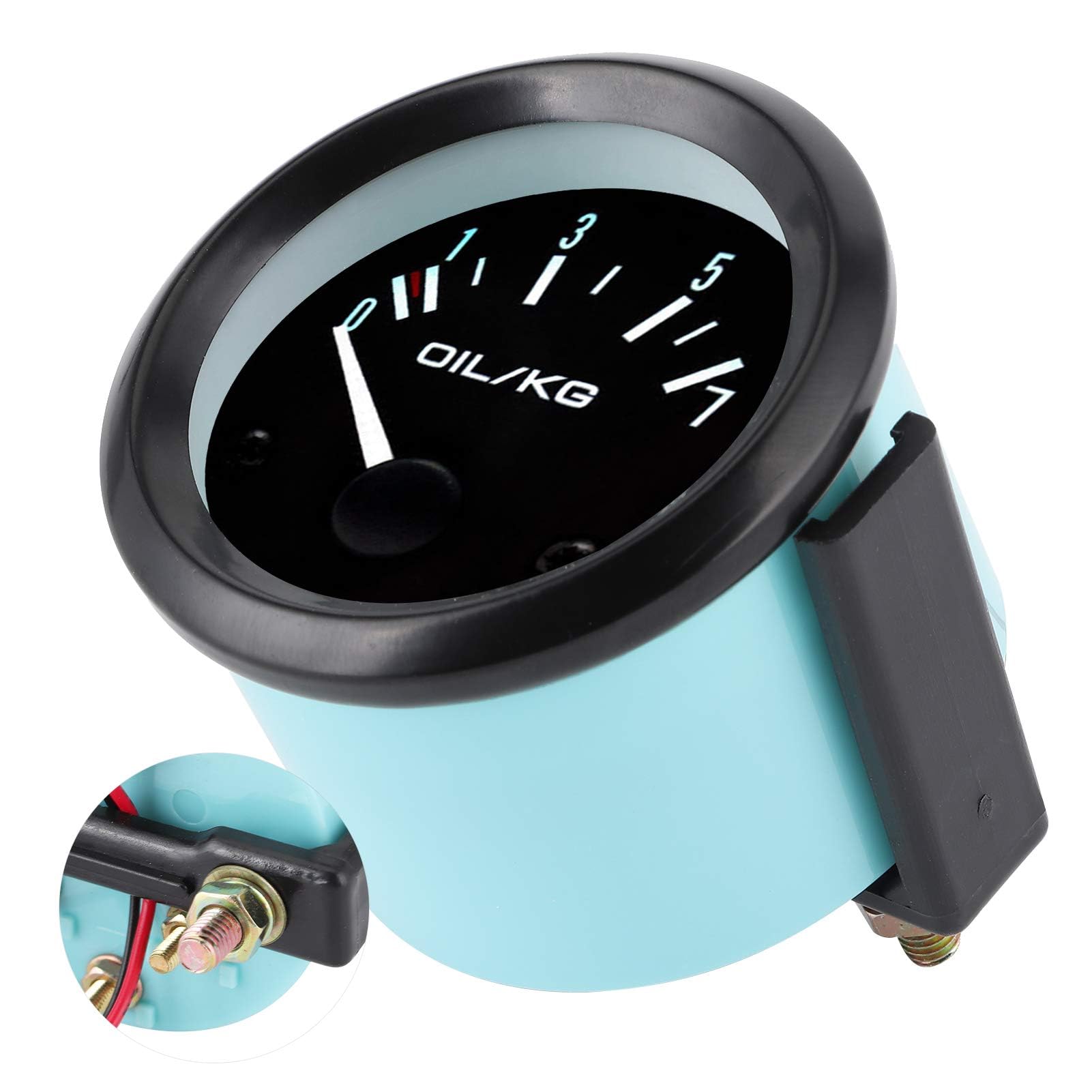 Kit manometro olio, manometro olio universale 12V 0-7 kg/cm² Strumento per auto diametro 52 mm con sensore LED bianco