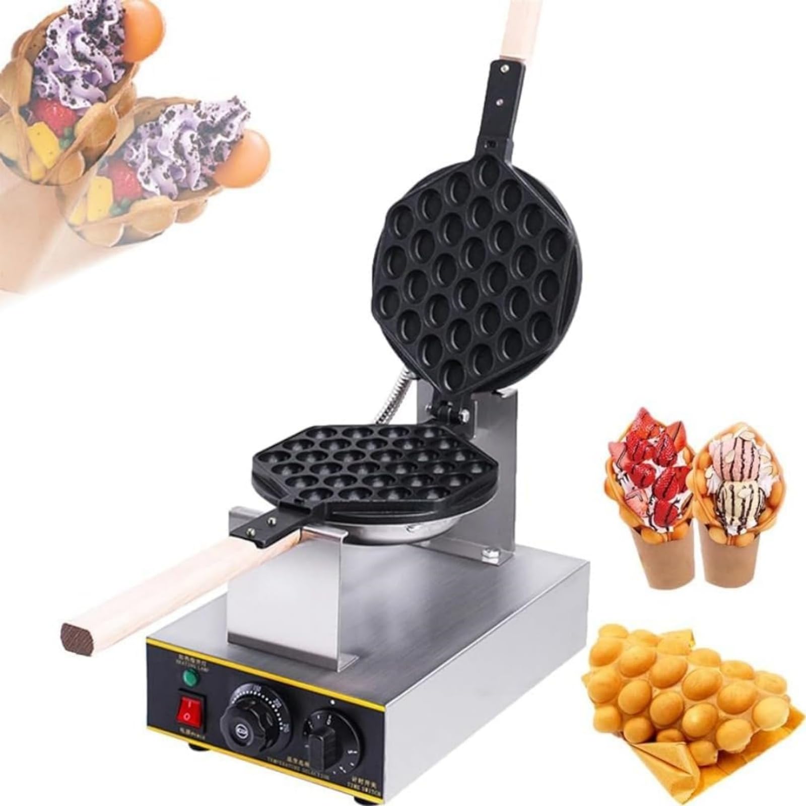 Amazon｜TVT業務用バブルワッフルメーカー、1300ワットエッグバブル