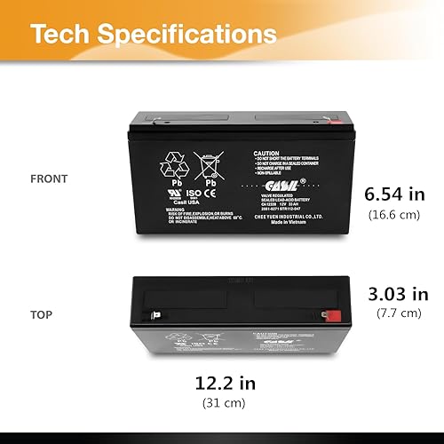 Miniatura 3 de Casil Simplex 112-047 - Batería de panel de control de alarma contra incendios 12 V 33 Ah F2, paquete de 2