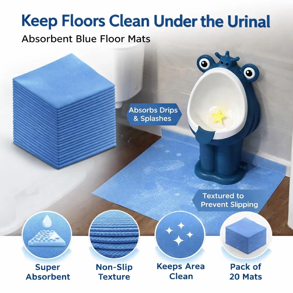 Upgraded 25 Pack Disposable Toilet Mats,Super Absorbent Toilet Floor Protector from Urine,Disposable Toilet Floor Mat for Urine,U Shaped Toilet Mat for Urine,Around Toilet Floor Protector 24" x 22" - 3