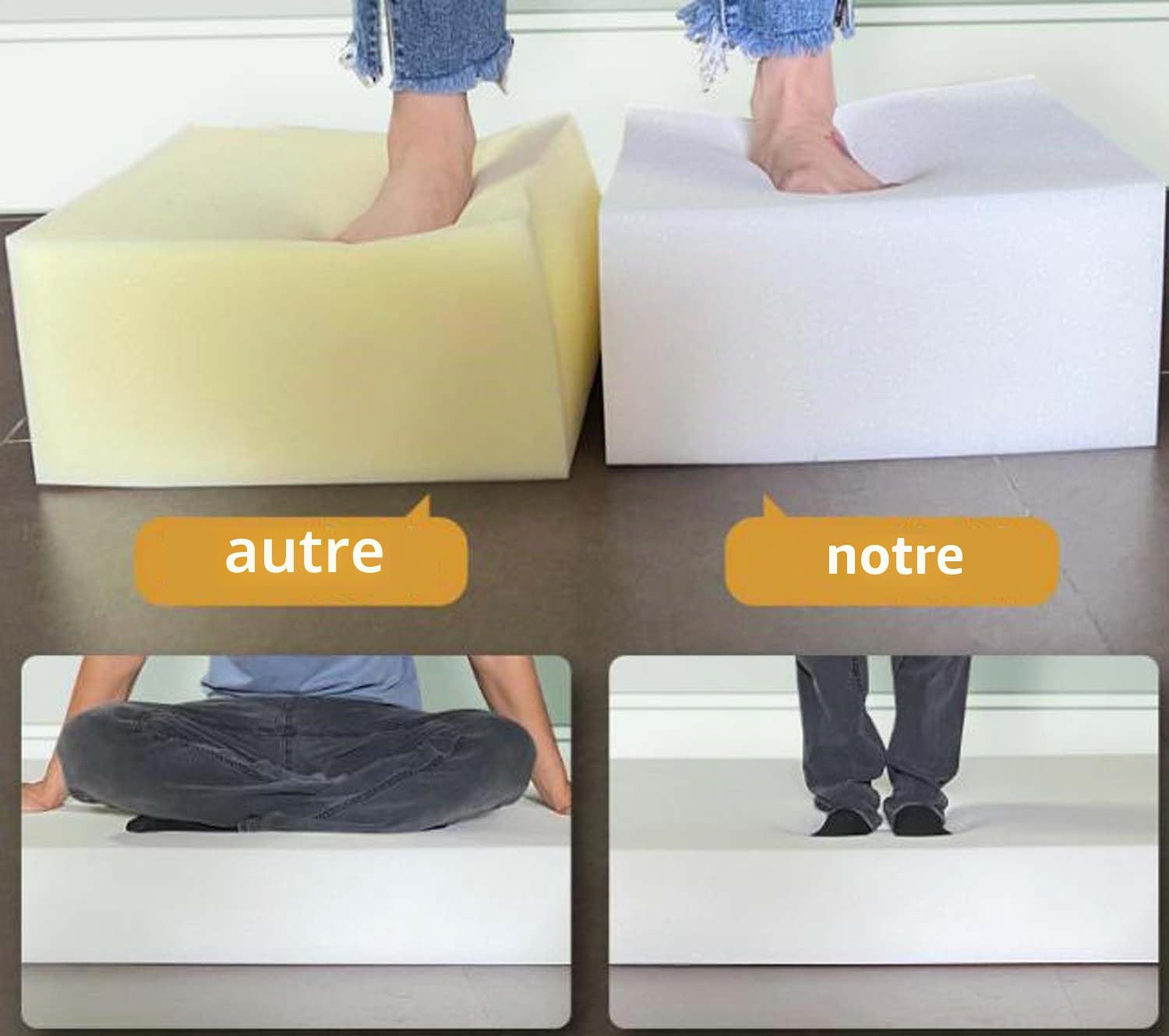 TALCON Mousse haute densité 50D ferme, feuille de mousse d'ameublement pour coussins, canapé, lits, sièges, camping-cars, rembourrage intérieur extérieur, bricolage (120 x 60 x 10 cm)