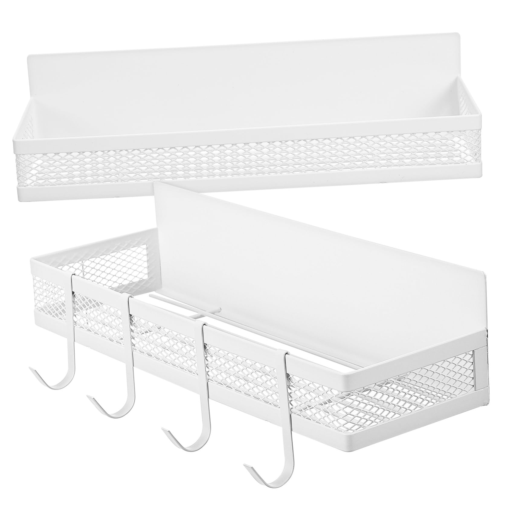 Cabilock Mensola Magnetica Versatile Per Frigorifero 2 Pezzi Porta Spezie Con Ganci Per Cucina E Bagno Organizer Magnetico Per Frigorifero