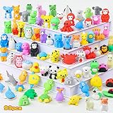 90Pcs Animal Erasers Desk Pets for Kids Mini Animal Erasers Assembled Eraser 3D Puzzle Erasers Class