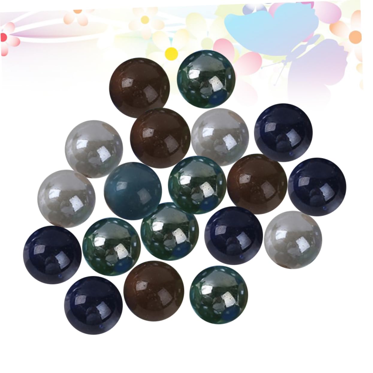 Hemoton Kid Toys 40pcs Glass Marbles 16mm Size Shooter Toys Smooth Texture Random Color