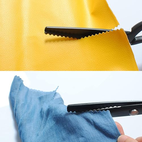 Miniatura 7 de Tijeras de entintar para cortar tela, tijeras de acero inoxidable para pintar tijeras, tijeras en zigzag con borde decorativo resistente, 8 pulgadas