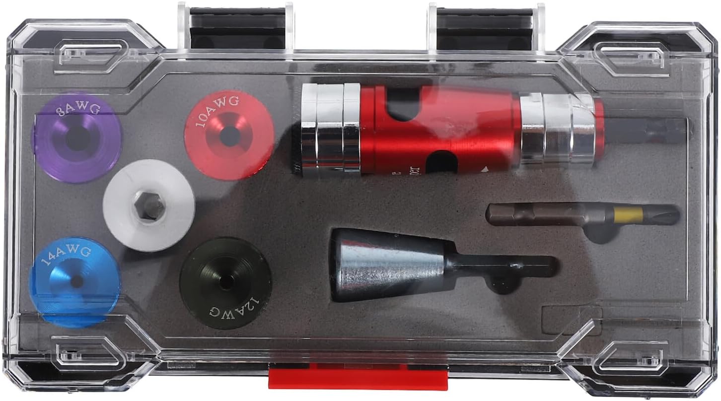 Ciieeo Electrician Wire Stripper Kit Auto Wire Stripping Tool for Soft and Hard Cable with Multi-function Cable Twisting and Stripping Set 8pc Plastic Case Compliant with US Electrical