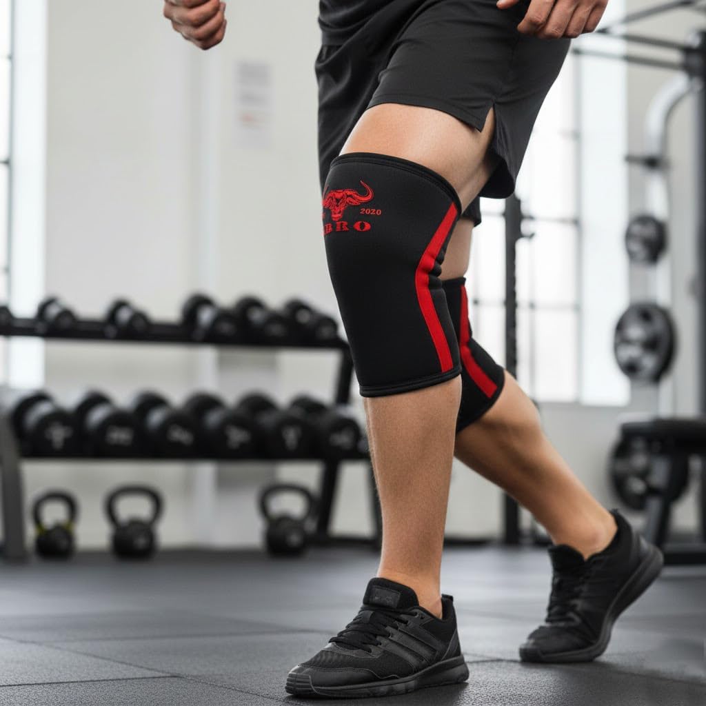 IBRO Premium 7MM Knee Sleeves (Pair) for Weightlifting & Powerlifting, Ultimate Compression Support & Injury Prevention - Squats, Deadlifts - for Men & Women, 1 Year Warranty
