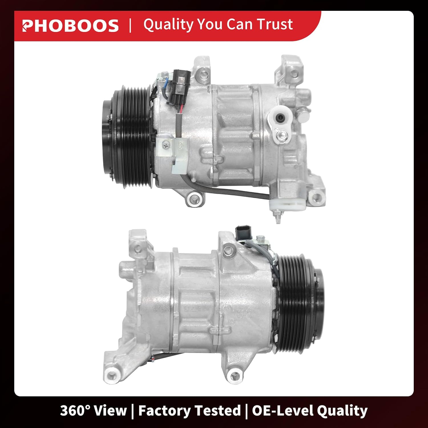 PHOBOOS A/C Compressor with Clutch Compatible with Honda Accord 2018-2022 1.5L (Exc. 2021 Sport&Sport Plus Models), with 110mm Pulley, Fast Cooling, Low Noise, Easy Installation, Ref.178320