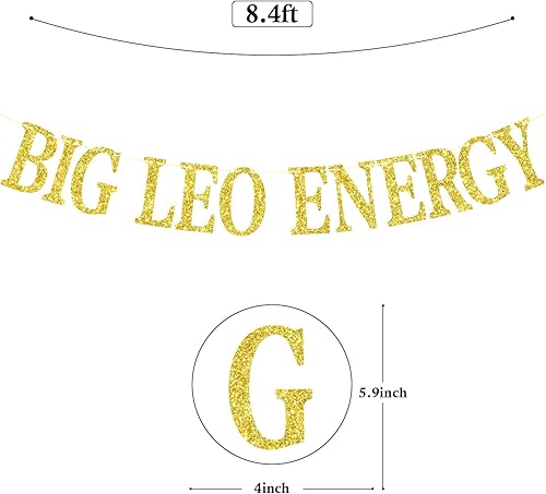 Miniatura 2 de Big Leo Energy Banner, decoración de cumpleaños de Leo, decoración de cumpleaños de 12 constelaciones del zodiaco decoraciones para fiestas