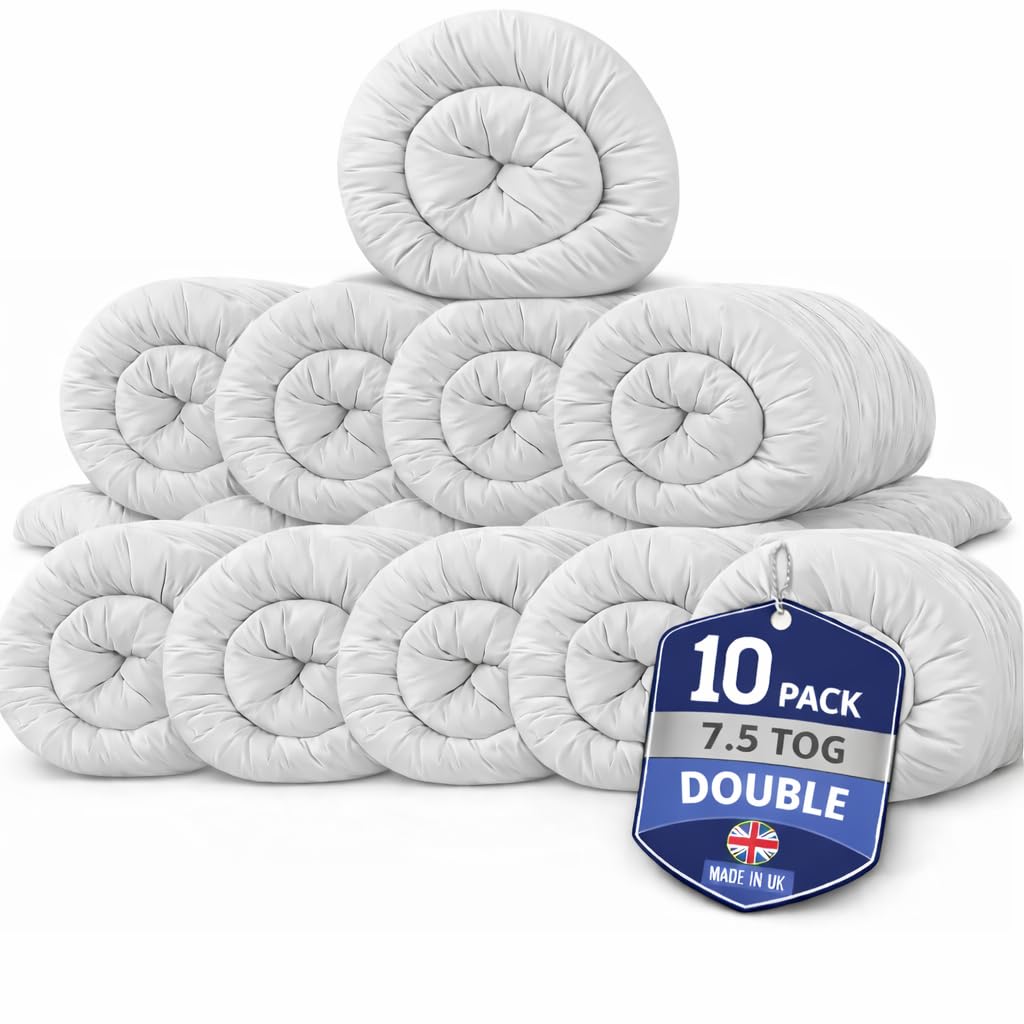 Hafaa Double Duvet 10.5 Tog (2 Pack) Anti Allergy Duvets All Year Roud Hollowfibre Filling Thick and Warm Duvet Double - UK Made Quilts — view 23
