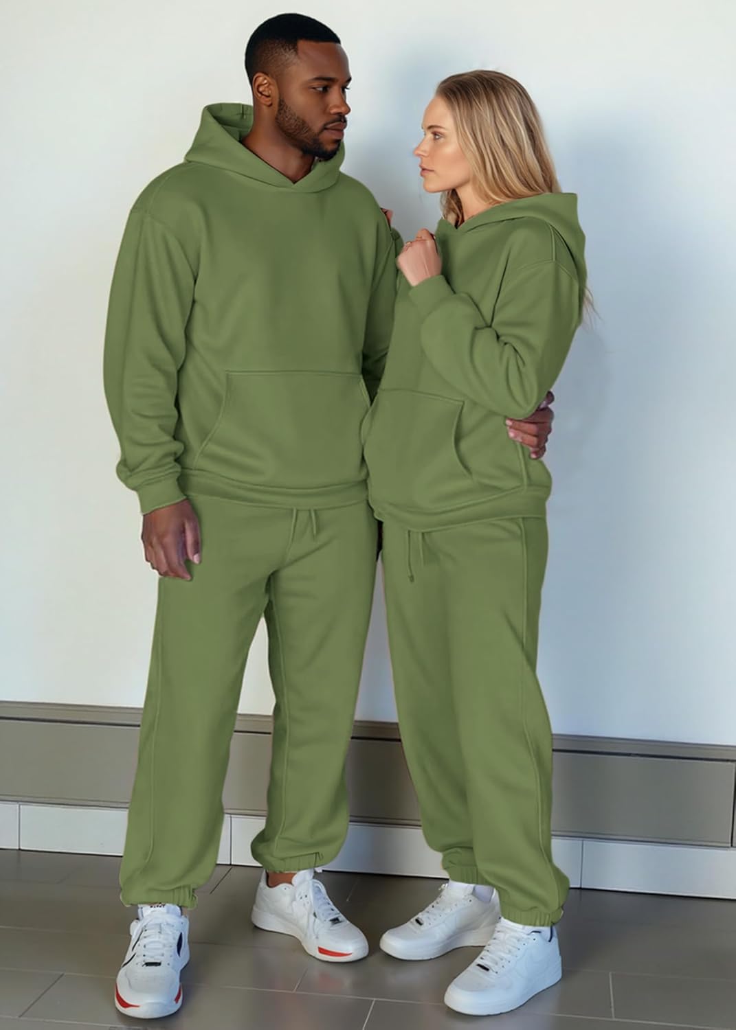 JMIERR Men's 2 Piece Outfits Hoodie Sweatshirt Tracksuit & Joggers Sweatpants Sweatsuit Set - Image 5