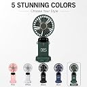 DES™ Cool Twist Portable Handheld Fan, USB-C Rechargeable, LED Battery Display, 5 Speed Levels, for Travel and Office (Green) gallery image