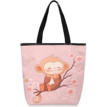 Canvas Grocery Tote Bag for Women Reusable Shopping Shoulder Bags with Handles for Shopping Beach