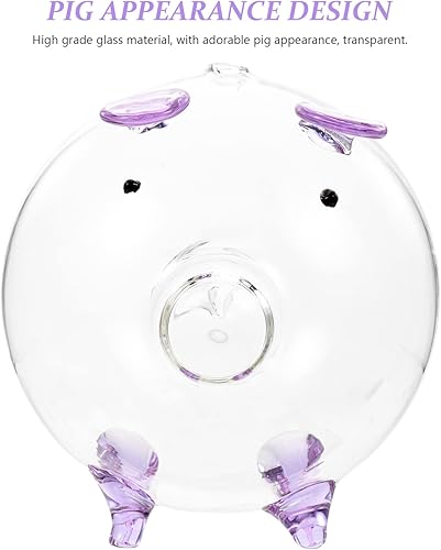 Miniatura 2 de Alcancía de cristal transparente, alcancía de ahorro de cerdo, caja de dinero, banco de monedas, coleccionable, para cumpleaños, 4.7 in