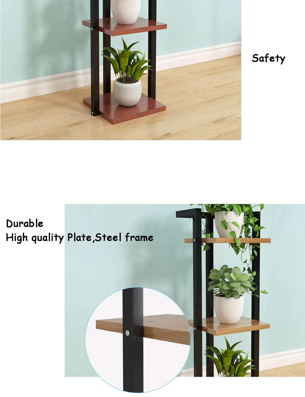 Espositore per fiori in vaso da 4 piantine con fioriera da esterno in metallo Piantane da appoggio in ceramica per fiori da interno con portafiori per esterno / interno 4 Supporto per vasi di fiori