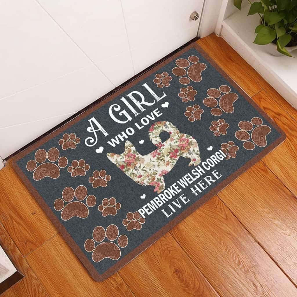 Paillasson extérieur corgi pembroke pour une entrée de maison accueillante