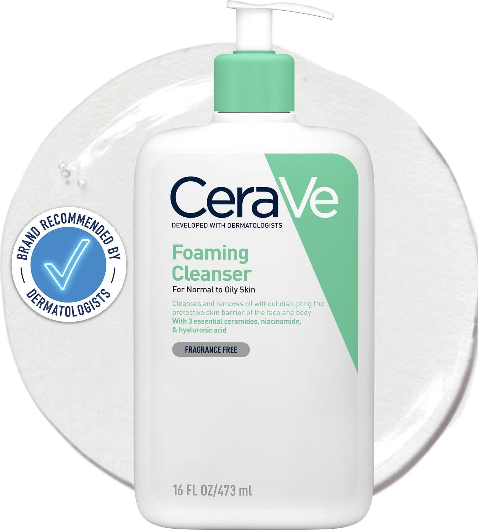 CeraVe Foaming Cleanser with Niacinamide for Normal to Oily Skin, 473ml