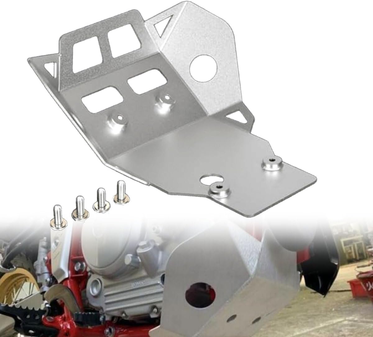 XT250X Skid Plate Lower Engine Under Guard Cover Compatible with Tricker 2004-2017 Serow 250 2005-2017 XT 250X 2006-2017 (Silver)