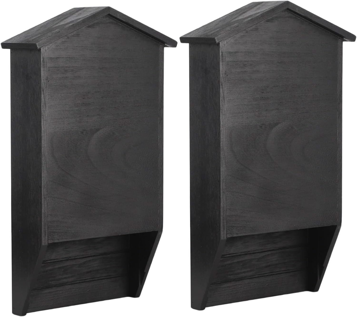 Wooden Bat Box 2 Pcs, Dual Chamber Bat House for Outdoors, Easy Installation, Outdoor Garden Decor, 15.6 X 9.1 X 2.8 in