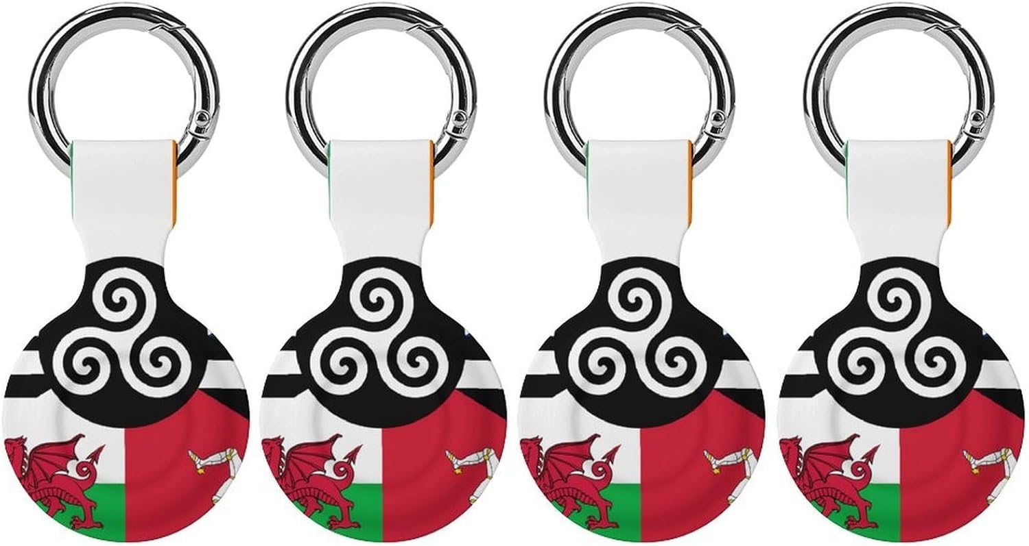 Combined Flag of The Celtic Nations Funny Cover Compatible with AirTag Case Protector GPS Tracker Holder with Keychain